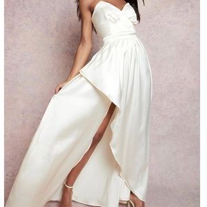 boohoo Occasion Bandeau Satin Maxi Dress